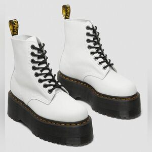 Dr. Martens White and Black Leather Boots NWOT